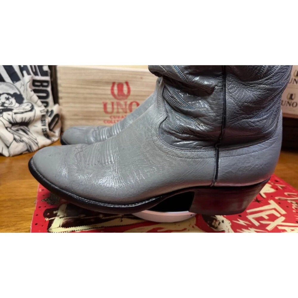 DAN POST GENUINE AMERICAN BISON LEATHER WESTERN BOOTS — SIZE 13D